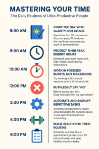 Mastering Your Time The Daily Routines of Ultra-Productive People Infographic