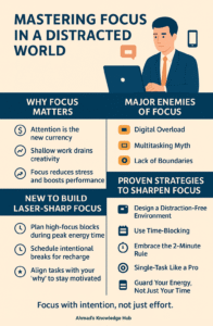 Mastering Focus in a Distracted World Infographic