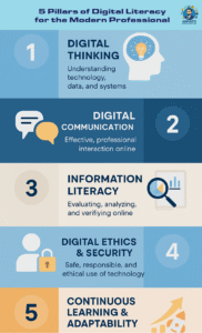 5 Pillars of Digital Literacy for the Modern Professional (Infographic)