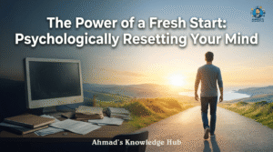 A conceptual image representing a psychological reset and the fresh start effect, showing a transition from clutter to clarity.